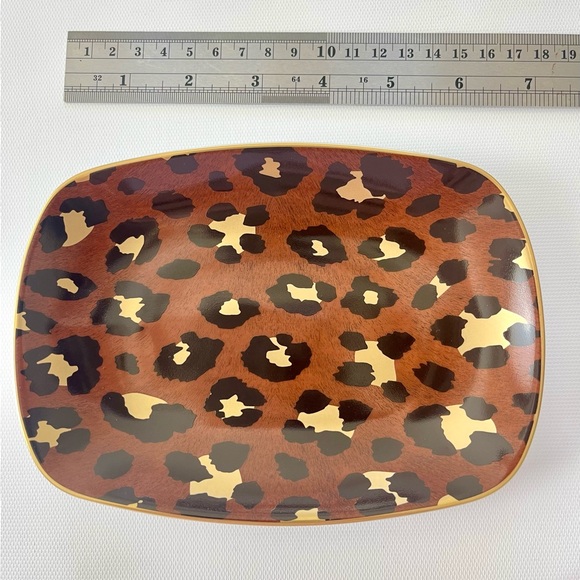 L'objet Leopard Small 5”x7” Tray New in Box Porcelain Gold - Picture 2 of 9